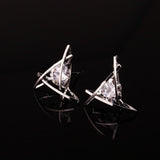 H:HYDE Elegant and Charming Black Rhinestone Full Crystals Square Stud Earrings for Women Girls Statement Piercing Jewelry