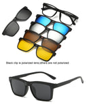HJYFINO 5 lenes Magnet Sunglasses Clip Mirrored Clip on Sunglasses clip on glasses Men Polarized Clip Custom Prescription Myopia