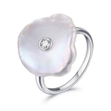 Hongye Natural Freshwater Pearl Ring 925 Sterling Silver jewelry Baroque Pearl Gold Rings Fashion Designer for Women Wedding