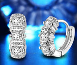 Hot Fashion 925 Sterling Silver Earrings Forever Circular AAA CZ Crystal Stud Earrings For Women Authentic Jewelry Gift