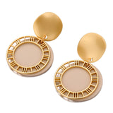 IF ME Gold Korean Fashion Heart Drop Earrings For Women 2019 NEW Trendy Handmade Geometric Round Sequin Dangle Earring Jewelry
