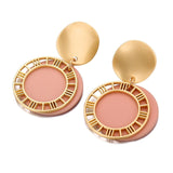 IF ME Gold Korean Fashion Heart Drop Earrings For Women 2019 NEW Trendy Handmade Geometric Round Sequin Dangle Earring Jewelry
