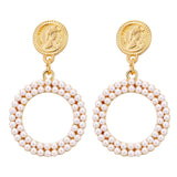 IF ME Gold Korean Fashion Heart Drop Earrings For Women 2019 NEW Trendy Handmade Geometric Round Sequin Dangle Earring Jewelry