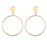 IF ME Gold Korean Fashion Heart Drop Earrings For Women 2019 NEW Trendy Handmade Geometric Round Sequin Dangle Earring Jewelry