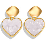 IF ME Gold Korean Fashion Heart Drop Earrings For Women 2019 NEW Trendy Handmade Geometric Round Sequin Dangle Earring Jewelry