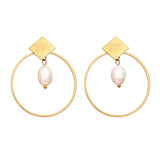 IF ME Gold Korean Fashion Heart Drop Earrings For Women 2019 NEW Trendy Handmade Geometric Round Sequin Dangle Earring Jewelry