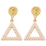 IF ME Gold Korean Fashion Heart Drop Earrings For Women 2019 NEW Trendy Handmade Geometric Round Sequin Dangle Earring Jewelry