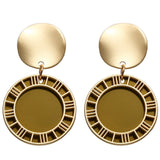 IF YOU Korean Vintage Geometric Dangle Earring For Women Round Heart Gold Color Fashion Drop Earrings brincos Jewelry 2019 New