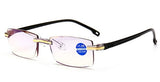 Imwete Rimless Reading Glasses Women Men Transparent Blue Light Blocking Frameless Computer Glasses Presbyopia Reader 1.0 1.5