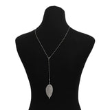 IngeSight.Z Bohemian Pearl Crystal Bare Back Necklace Statement Leaf Star Pendant Long Necklace for Women Sexy Body Jewelry Gift