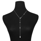 IngeSight.Z Bohemian Pearl Crystal Bare Back Necklace Statement Leaf Star Pendant Long Necklace for Women Sexy Body Jewelry Gift