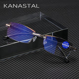 KANASTAL Ultralight Rimless Reading Glasses Women Men Business Anti-Blu-Ray Computer Reading Glasses Presbyopia Reader 1.5 women