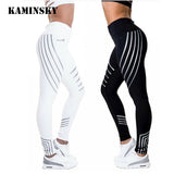 Kaminsky New Woman Fitness Leggings Light High Elastic Shine Leggins Workout Slim Fit Women Pants Black Trousers Leggings