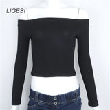 Knitted Sweater Women 2018 Autumn Winter Off Shoulder Tops Casual Jumper Sexy Pull Femme Slim Short Pullover Christmas Sweater