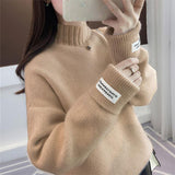 Knitted Warm Sweater Female For Autumn winter 2019 Ladies Long Sleeve Women Turtleneck Tricot Pullover Blue Jumper