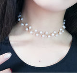 Korean Jewelry Fashion Simple Short Necklace Imitation Pearl Necklace Steampunk Necklace Women Statement Necklace