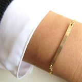 Laramoi Personality Women Bracelet Long Strip Metal Charm Female Bracelet Stainless Steel Gold/Silver Color Jewelry Gifts
