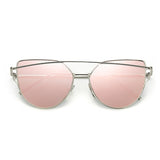 LeonLion Brand Designer Cat eye Sunglasses Women Vintage Metal Reflective Glasses For Women Mirror Retro Oculos De Sol Gafas