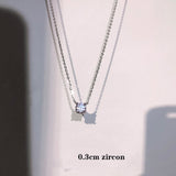 Louleur 925 sterling silver Necklace 0.3cm/0.4cm/0.5cm Zircon Necklace For Women Fashion Jewelry