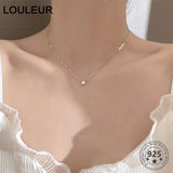 Louleur 925 sterling silver Necklace 0.3cm/0.4cm/0.5cm Zircon Necklace For Women Fashion Jewelry