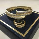 Luxury Brand Fashion Zircon Cuff Bracelets For Women Lover Nails Bracelet Jewelry Birthday Gift ZK40