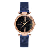 Luxury Rose Gold Women Watches Minimalism Starry sky Magnet Buckle Fashion Casual Female Wristwatch Waterproof Roman Numeral