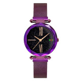 Luxury Rose Gold Women Watches Minimalism Starry sky Magnet Buckle Fashion Casual Female Wristwatch Waterproof Roman Numeral