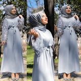 Luxury Sequins Abaya Tassels Muslim Maxi Dress Cardigan Long Robe Gowns Jubah Kimono Eid Ramadan Islamic Worship Service