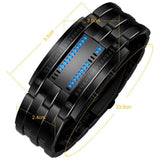 Luxury Watch Lovers Men Women Stainless Steel Blue Binary Luminous LED Electronic Display Sport Watches Fashion Women Watches