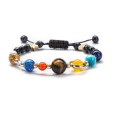 Men Women 8mm Lava Rock 7 Chakras Aromatherapy Essential Oil Diffuser Bracelet Braided Rope Natural Stone Yoga Beads Bangle 21g