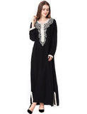 Muslim women Long sleeve hijab Dress maxi abaya jalabiya islamic women dress clothing robe kaftan Moroccan fashion embroidey1631