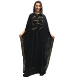 Musulman Pakistan Muslim Women Maxi Chiffon Dress Dubai Abaya Robe Femme Islam Kaftan Batwing Sleeve Diamond Print African Dress