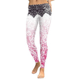 NADANBAO 2019 Women Leggings Mandala Flower Digital Print Slim Pink Fitness Woman Leggins Workout Plus Size High Waist Pants