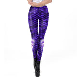 NADANBAO Galaxy Mermaid Leggings Women Workout Fitness Legging Colorful Fish Scales  Printed Leggins Plus Size