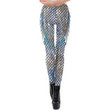 NADANBAO Galaxy Mermaid Leggings Women Workout Fitness Legging Colorful Fish Scales  Printed Leggins Plus Size