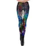 NADANBAO Galaxy Mermaid Leggings Women Workout Fitness Legging Colorful Fish Scales  Printed Leggins Plus Size