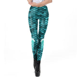 NADANBAO Galaxy Mermaid Leggings Women Workout Fitness Legging Colorful Fish Scales  Printed Leggins Plus Size