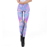 NADANBAO Galaxy Mermaid Leggings Women Workout Fitness Legging Colorful Fish Scales  Printed Leggins Plus Size