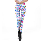 NADANBAO Galaxy Mermaid Leggings Women Workout Fitness Legging Colorful Fish Scales  Printed Leggins Plus Size