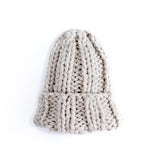 New European Women's Knitted Cap Winter Warming Pure-color Curled Coarse Wool Cap Warming Girl's Fashion Cap Knitted couple hat