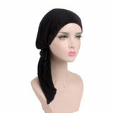 New Fashion Muslim Woman Inner Hijabs Hats Turban Head Cap Hat Beanie Ladies Hair Accessories Muslim Scarf Cap Hair Loss