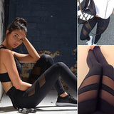 New Sexy Women Exercise Mesh Breathable Compression Leggings Fitness High Waist Leggings High Waist Lines Dry Quick Pants Shein