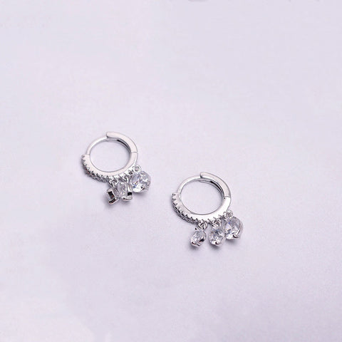 New Trendy AAAAA Zircon Water Drop Tassel Earrings For Women 925 Sterling Silver Earrings oorbellen pendientes brincos