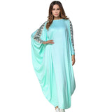 New Women Abaya Dress embroidery bat sleeve wear long Robe Ramadan Gowns VKDR1238