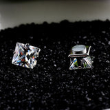 No Piercing 4/5/6/7/8mm Square Zircon Magnetic Stud Earings For Women Men Kids No Hole Crystal Ear Studs Jewelry Magnet Earring