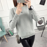 OHCLOTHING 2019 new spring Korean Short all-match winter sweater knitted shirt with long sleeves and loose women