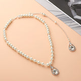 Pearl Crystal Sex Necklace Long Tassel Bare Back Chain Pendants Bride Bridesmaid Jewelry Gift for Women Party Wedding Christmas