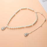 Pearl Crystal Sex Necklace Long Tassel Bare Back Chain Pendants Bride Bridesmaid Jewelry Gift for Women Party Wedding Christmas