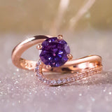 Purple Crystal Zircon Cocktail Party Ring Wedding Rings for Women Classic personality hot sale ladies accessories