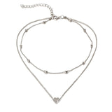 QCOOLJLY 1pc Rose Gold Silver Color Crystal Butterfly Pendant Choker Necklace For Women Good Quality Short Jewelry Best Selling